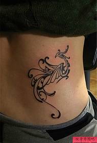 side waist totem phoenix tattoo pattern