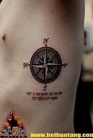waist super mini compass tattoo pattern