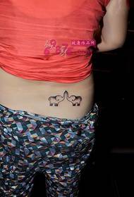 cute couple baby elephant waist tattoo picture