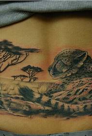 Taille Classic schéint Leopard Landschaft Tattoo Bild