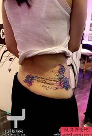 Women's waist colored rose tattoo works by tattoo 71907-side waist cartoon character tattoo works by tattoo