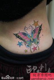 pop hermosa belleza cintura mariposa tatuaje patrón
