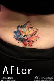 Naisten vyötäröväri lotus-tatuointikuva