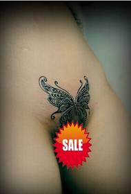 sexy girl private parts beautiful totem butterfly tattoo pattern picture