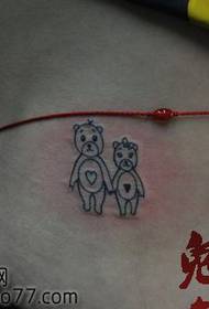 beauty waist super cute bear tattoo pattern