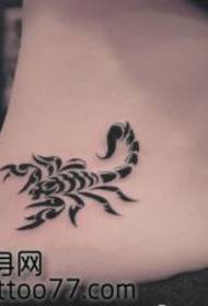 sexy beauty waist totem scorpion tattoo pattern