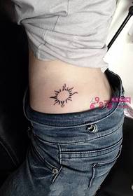 Simple Little Sun Totem Side Waist Tattoo Picture
