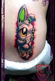 waist cute cartoon rabbit tattoo pattern