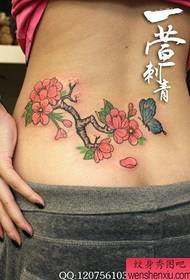 belleza cintura solo hermosa flor mariposa tatuaje patrón