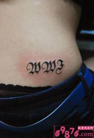 small letter English waist tattoo picture