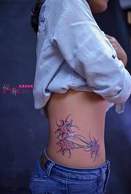 slim waist paper plane with Flower fashion tattoo picture