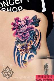 Schoonheid taille mooi uitziende pioen tattoo patroon