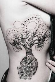 beauty of the crystal tree tattoo picture on the side of the waist