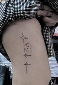 naisten puolella vyötärö EKG-tatuointi kuvio kuva