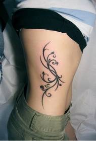 waist tattoo pattern: waist totem flower vine tattoo pattern