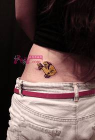 takana vyötärö söpö pieni keltainen croaker muoti tatuointi kuva