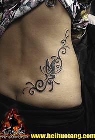 wzór tatuażu w kwiatki 71313-talia efektowny monochromatyczny wzór tatuażu motylkowego