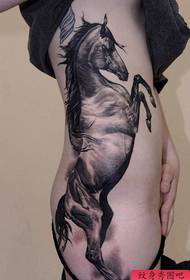 show a side waist on a horse tattoo pattern