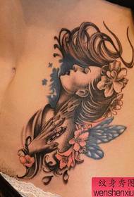 naisen puolella vyötärö kauneus ruusu perhonen tatuointi malli