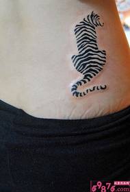 waist cute striped tiger tattoo picture