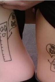 funny couple waist tattoo pattern picture