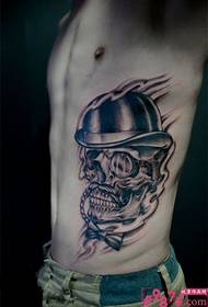 Creative gentleman skull tattoo pattern picture