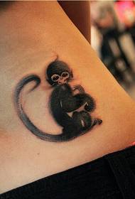 waist ink monkey Tattoo pattern picture