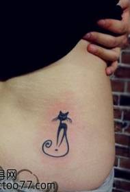 beauty waist cute totem cat tattoo pattern