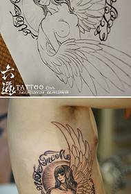 Patró de tatuatge d'àngel Meijiao secundari