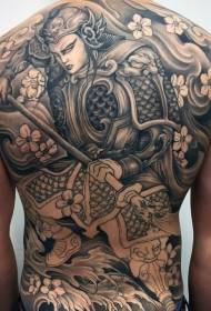 vacker och vacker krigare och olika blommig tatuering mönster