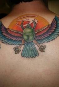 назад Египетска тема цветна мистериозна птица татуировка модел