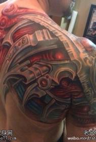 Zurück 3D Shaped Color Tattoo Pattern