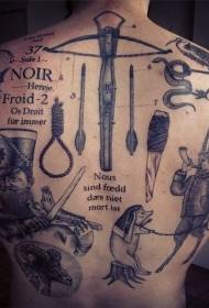 ritornu incisione stile nero diverse medievale articuli mudellu di tatuaggi