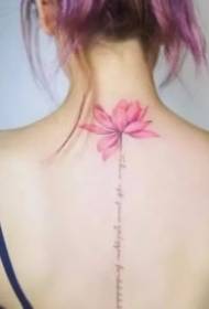 18 Zhang Wei beautiful female back spine tattoo works