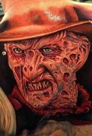 tilbage realistisk skræmmende monster portræt tatoveringsmønster