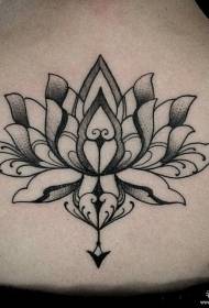 nugaros dūrio lotoso tatuiruotės modelis