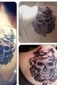 Татуировка момиче със снимка на гърба татуировка