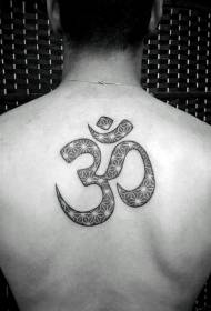 back Classic black hindu character tattoo pattern