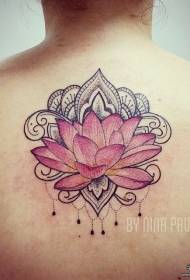 back lotus vanilla flower European and American tattoo pattern