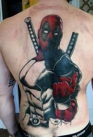 Camarero muerto de color de espalda y patrón de tatuaje de espada
