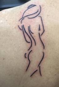 lerro minimalista tatuaje neska atzera minimalista tatuaje argazkia