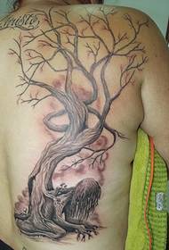 vissza fa lány tetoválás minta