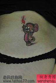 super cute waist mouse tattoo Pattern