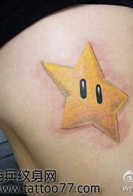 model de tatuaj stele cu cinci vârfuri frumusețe laterală