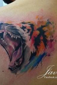 nyuma Splash wino tiger tattoo muundo