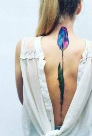дівчата назад красивий смішний колір квітка татуювання візерунок