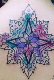 back maple leaf vanilla flower splash ink tattoo pattern