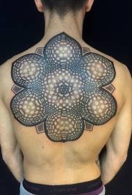 Tilbake unikt svart og hvitt sting kreativt blomster tatoveringsmønster