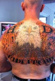 Vratite se novom školskom ilustracionom stilu u boji plamenog orla tetovaža uzorak