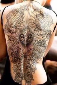 vissza fekete dekoratív stílusú vonal tetoválás minta
